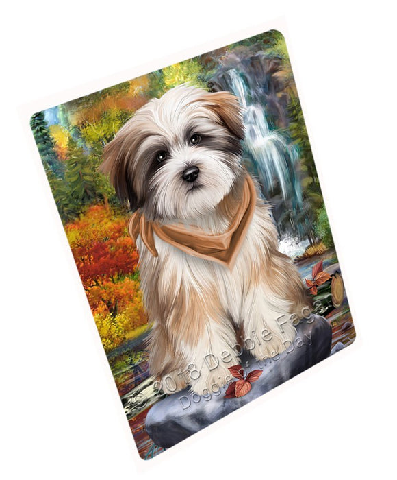 Scenic Waterfall Tibetan Terrier Dog Large Refrigerator / Dishwasher Magnet RMAG56886