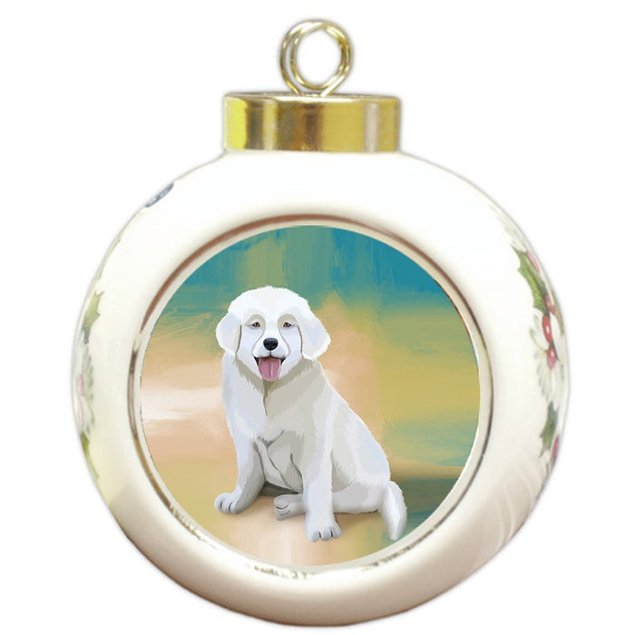 Slovensky Cuvac Puppy Round Ball Christmas Ornament RBPOR48128