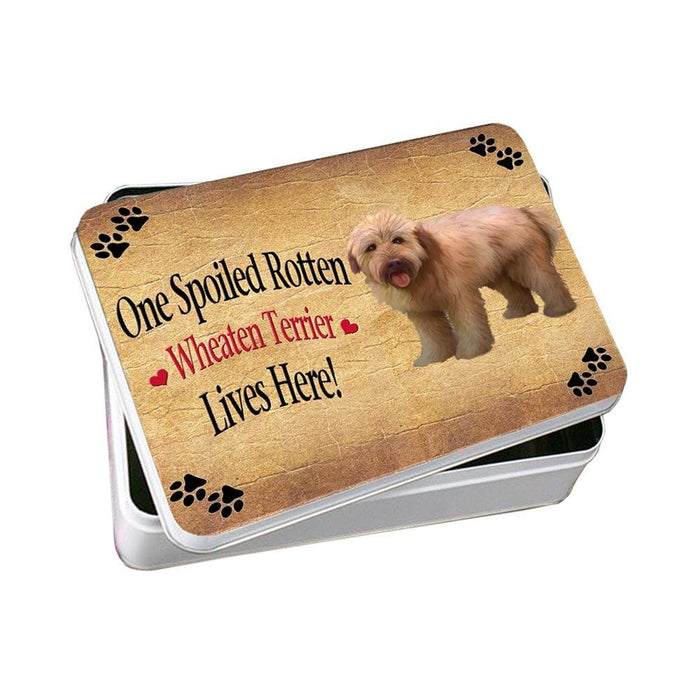 Wheaten Terrier Spoiled Rotten Dog Photo Storage Tin