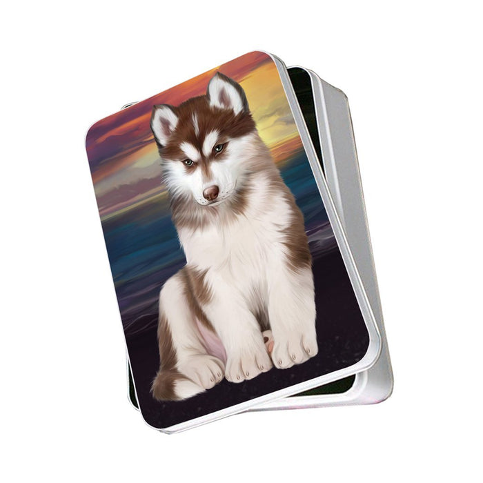 Siberian Husky Dog Photo Storage Tin