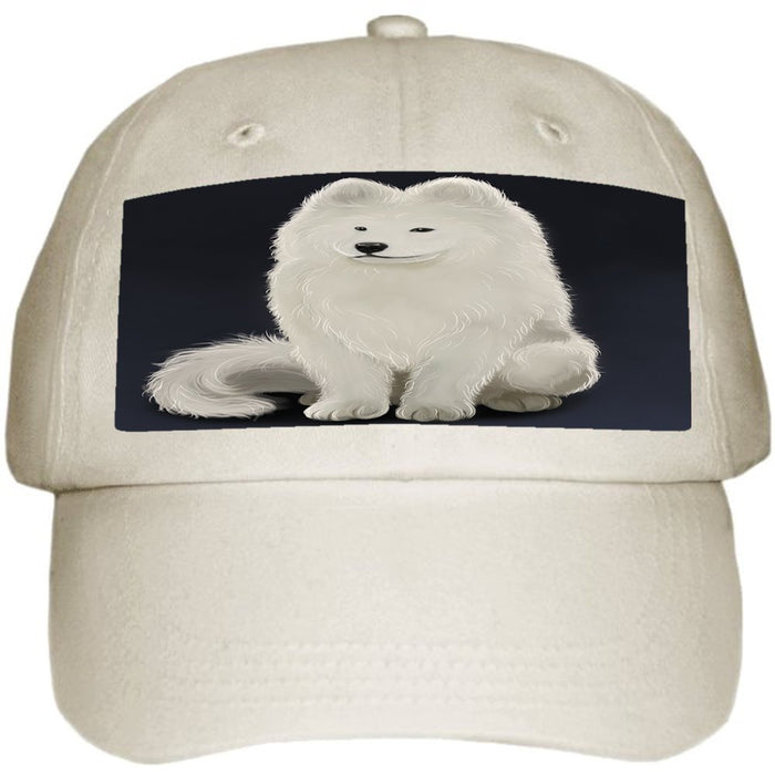 Samoyed Dog Ball Hat Cap Off White