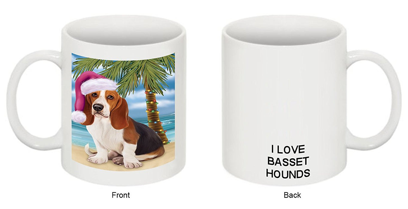 Summertime Basset Hound Adult Dog on Beach Christmas Mug CMG0783