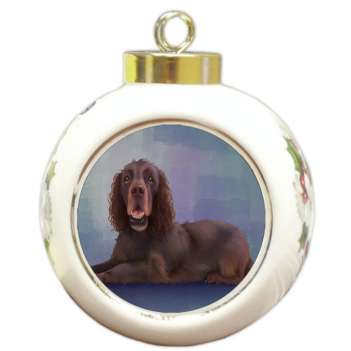 Sussex Spaniel Dog Round Ball Christmas Ornament