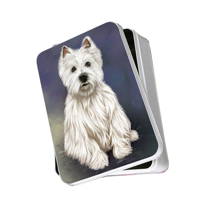 West Highland Terriers Puppy Dog Photo Storage Tin