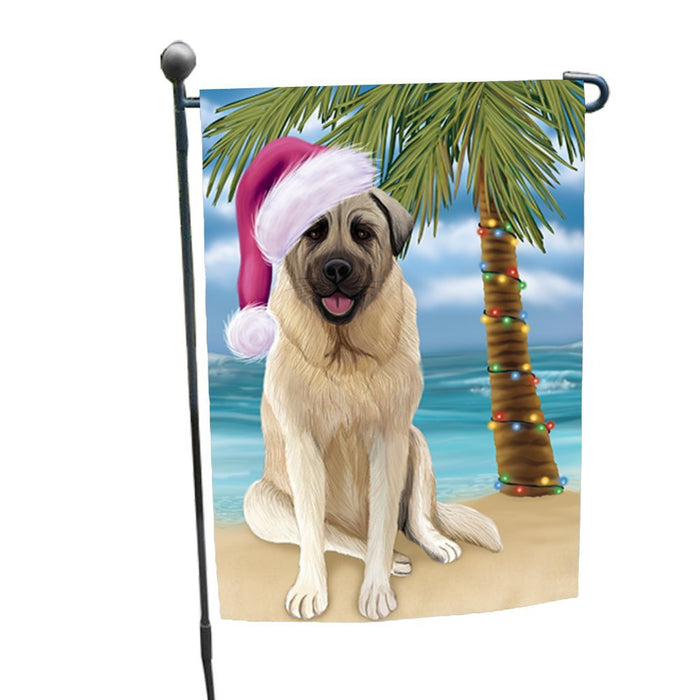 Summertime Christmas Happy Holidays Anatolian Shepherd Dog on Beach Garden Flag FLG302