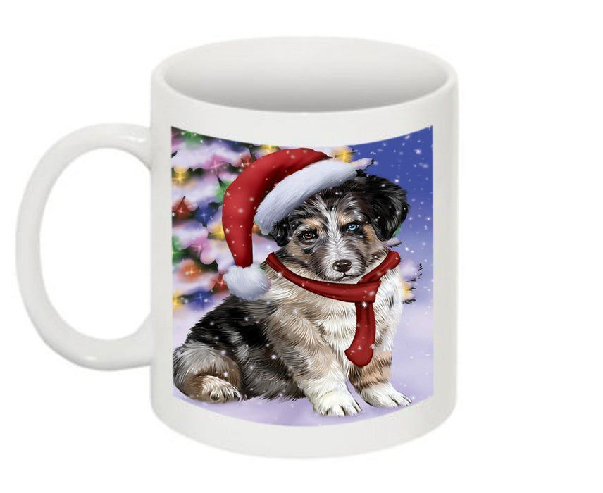 Winter Wonderland Australian Shepherd Dog Christmas Mug CMG0566