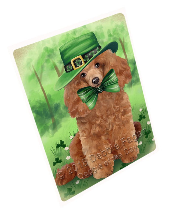 St. Patricks Day Irish Portrait Poodle Dog Tempered Cutting Board C51564