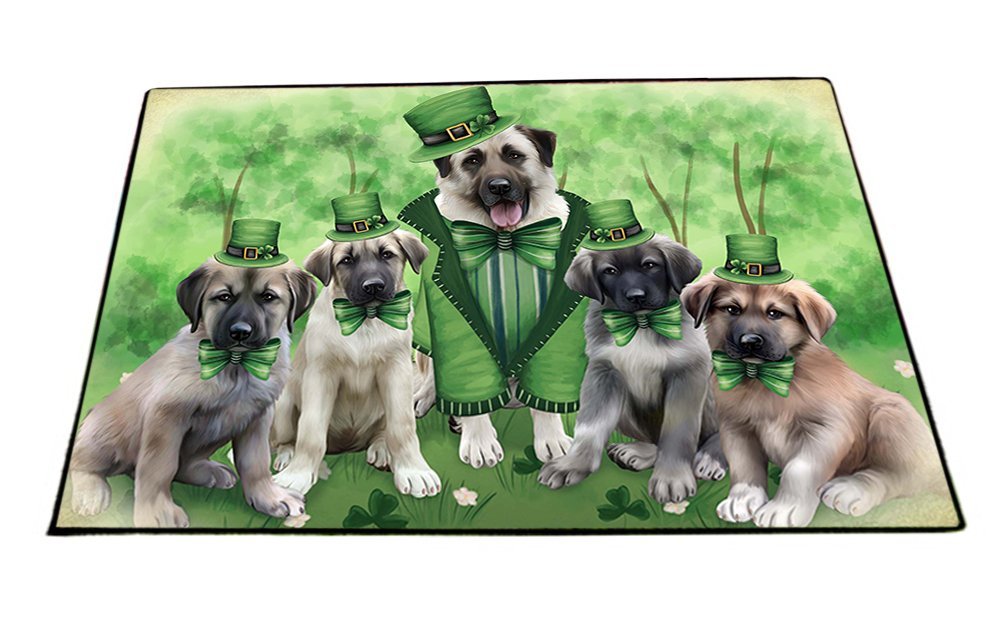St. Patricks Day Irish Family Portrait Anatolian Shepherds Dog Floormat FLMS48960