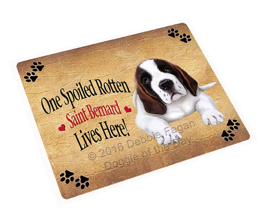 Saint Bernard Spoiled Rotten Dog Tempered Cutting Board