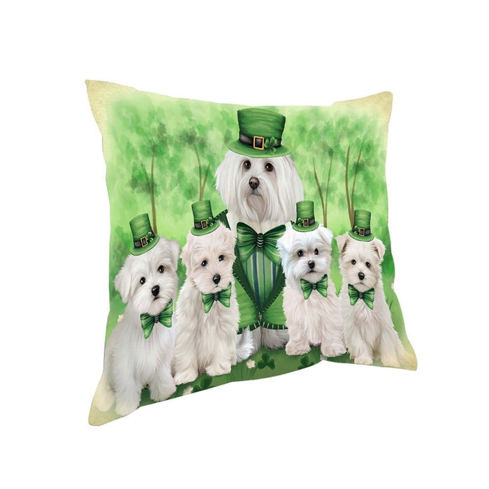 St. Patricks Day Irish Portrait Malteses Dog Pillow PIL52684