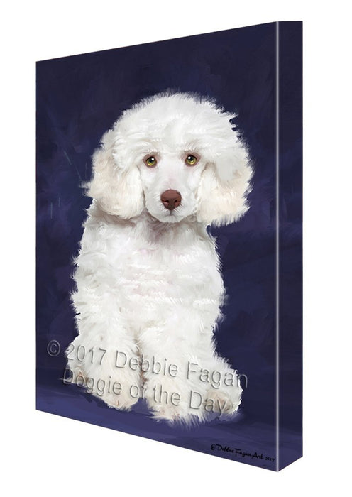 White Poodle Dog Canvas Wall Art