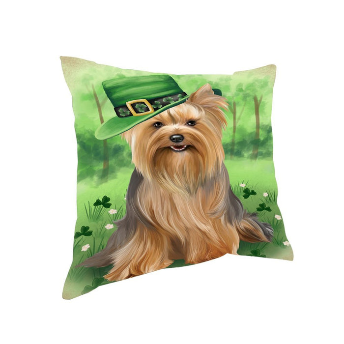 St. Patricks Day Irish Portrait Yorkshire Terrier Dog Pillow PIL53108