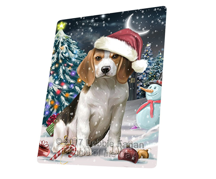 Have A Holly Jolly Christmas Beagle Dog In Holiday Background Magnet Mini (3.5" x 2") D065
