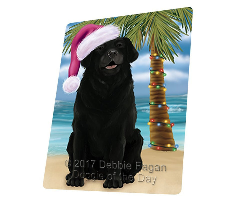Summertime Happy Holidays Christmas Labrador Dog on Tropical Island Beach Large Refrigerator / Dishwasher Magnet D177