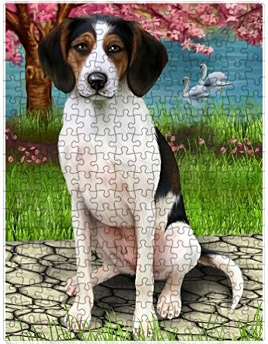 Treeing Walker Coonhound Dog Puzzle with Photo Tin D695
