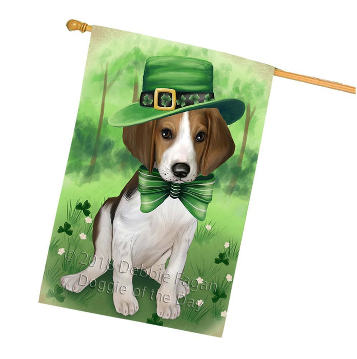 St. Patricks Day Irish Portrait Treeing Walker Coonhound Dog House Flag FLG49261