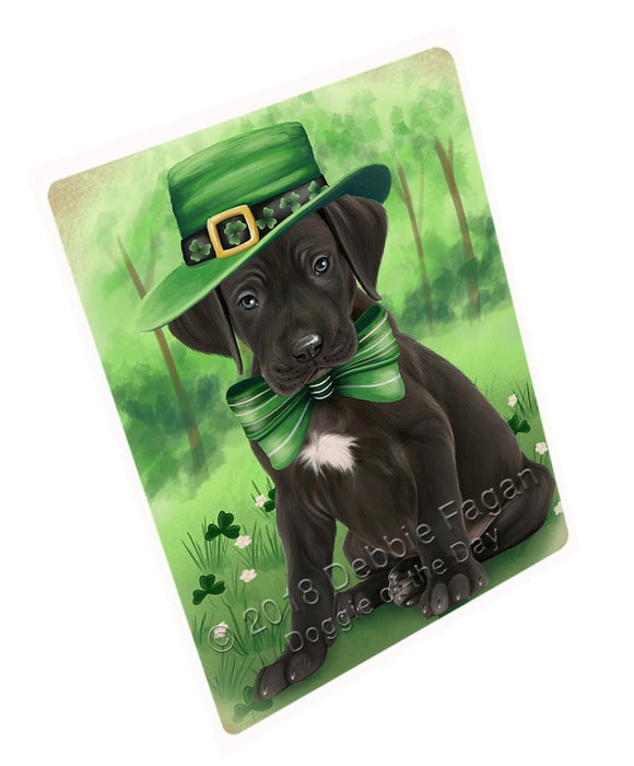 St. Patricks Day Irish Portrait Great Dane Dog Tempered Cutting Board C50301