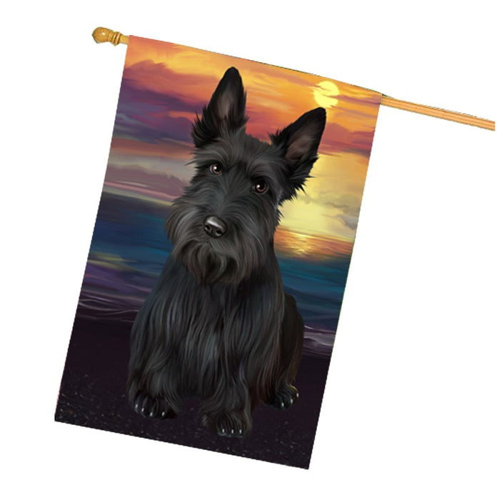 Scottish Terriers Dog House Flag