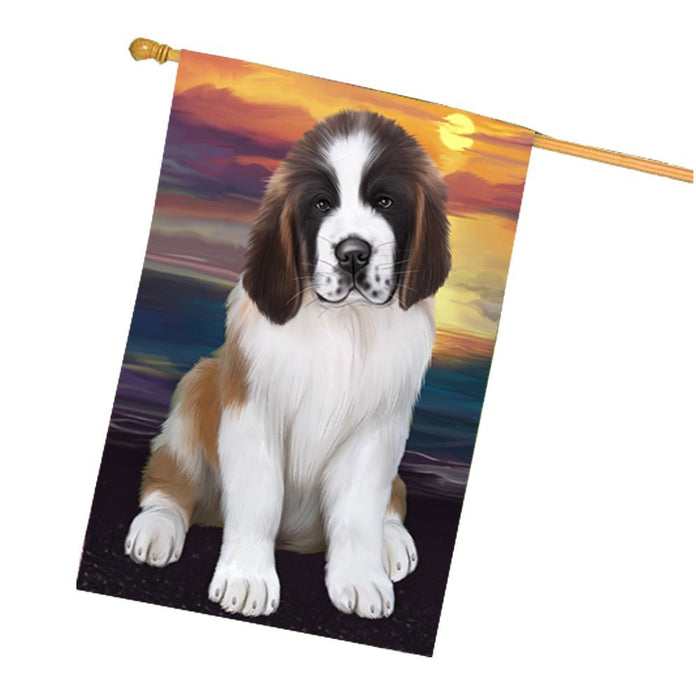 Saint Bernard Dog House Flag HF429