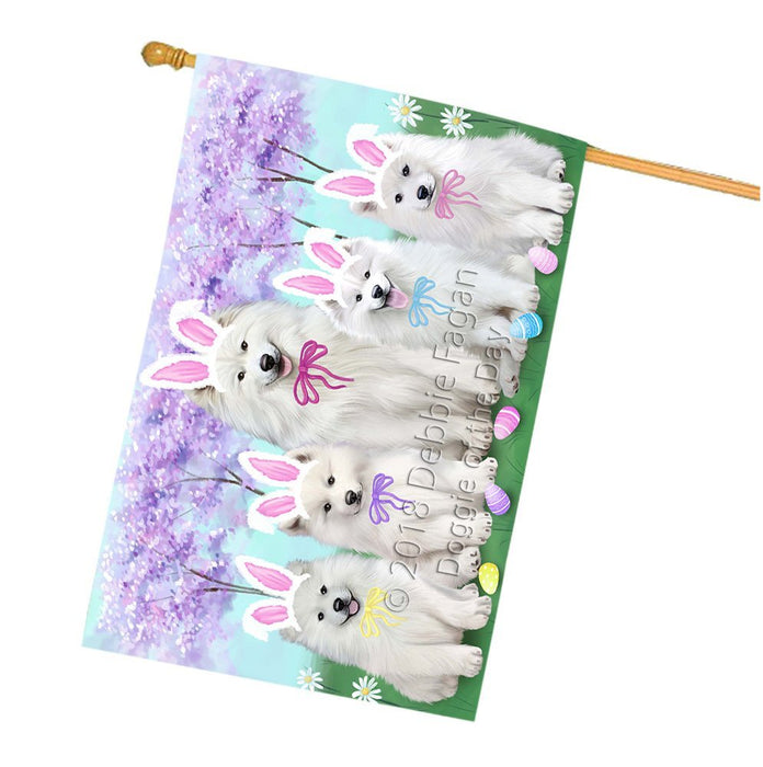 Samoyeds Dog Easter Holiday House Flag FLG49342