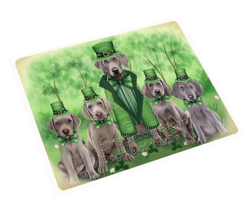St. Patricks Day Irish Family Portrait Weimaraners Dog Large Refrigerator / Dishwasher Magnet RMAG55548
