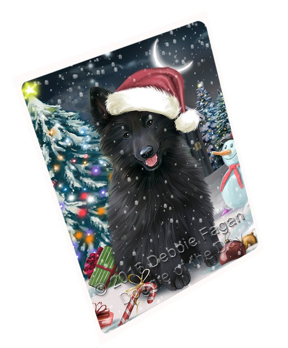 Have A Holly Jolly Christmas Belgian Shepherd Dog In Holiday Background Magnet Mini (3.5" x 2") D002