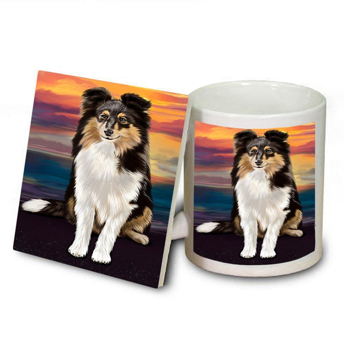 Shetland Sheepdog Dog Mug and Coaster Set