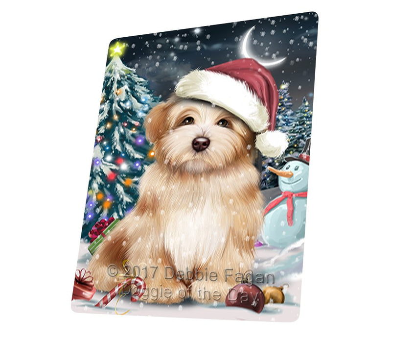 Have A Holly Jolly Christmas Havanese Dog In Holiday Background Magnet Mini (3.5" x 2") d101