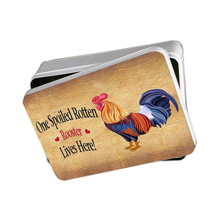 Spoiled Rotten Rooster Photo Storage Tin