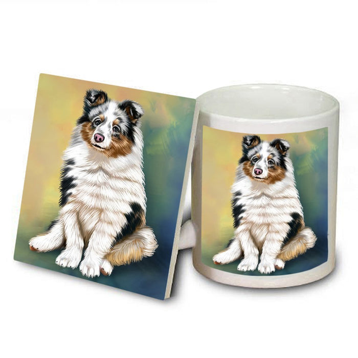 Shetland Sheepdogs Puppy Dog Mug and Coaster Set
