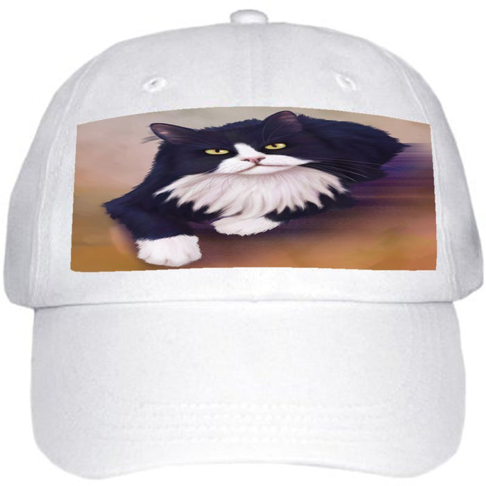 Tuxedo Black And White Cat Ball Hat Cap Off White