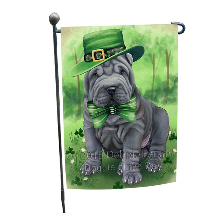 St. Patricks Day Irish Portrait Shar Pei Dog Garden Flag GFLG49175