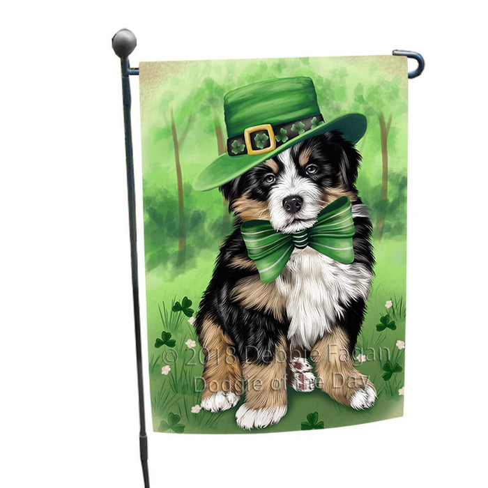 St. Patricks Day Irish Portrait Bernese Mountain Dog Garden Flag GFLG49108