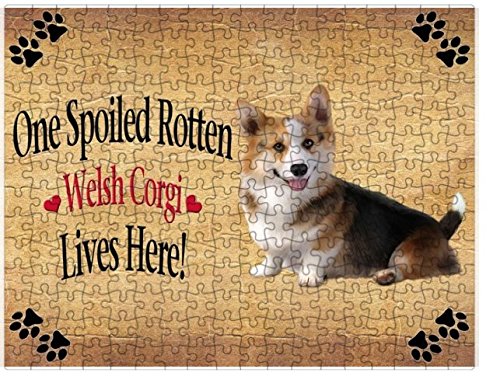 Spoiled Rotten Welsh Corgi Dog Puzzle with Photo Tin