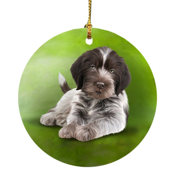 Wirehaired Pointing Griffon Dog Round Christmas Ornament