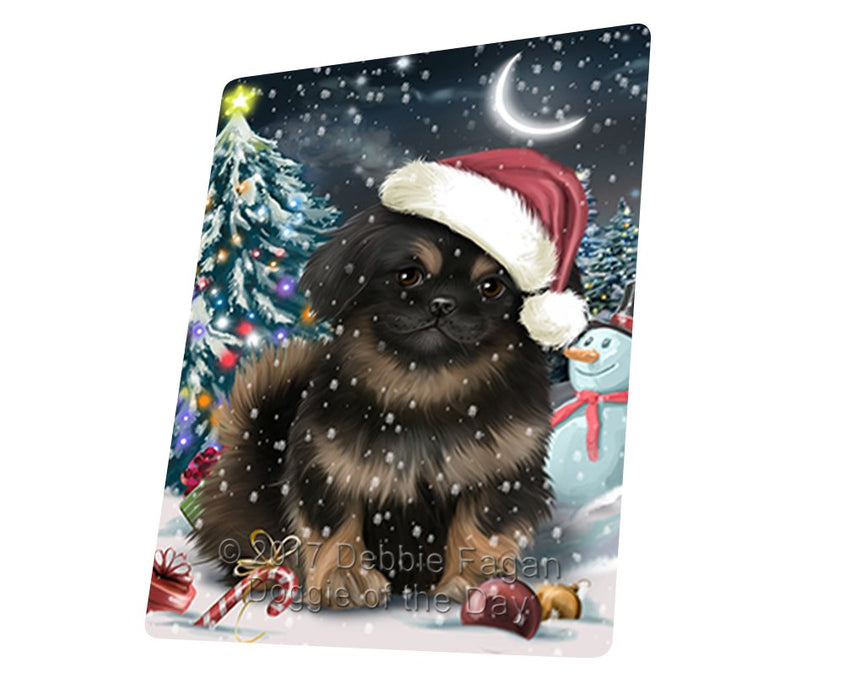 Have A Holly Jolly Christmas Pekingese Dog In Holiday Background Magnet Mini (3.5" x 2") d196