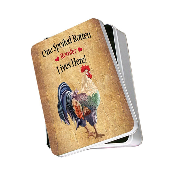 Spoiled Rotten Rooster Photo Storage Tin