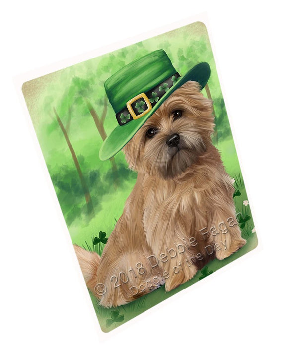 St. Patricks Day Irish Portrait Cairn Terrier Dog Tempered Cutting Board C50142