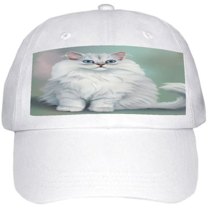 White And Grey Persian Cat Ball Hat Cap Off White
