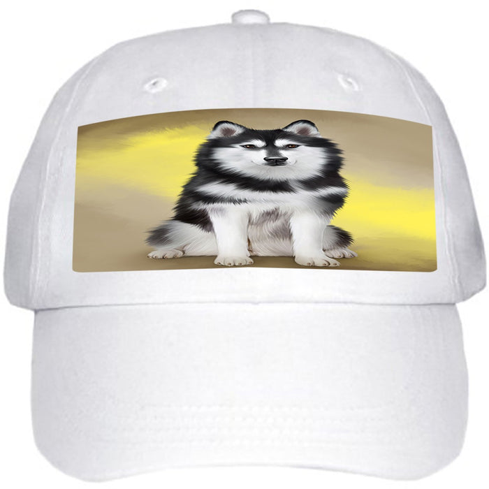 Siberian Husky Dog Ball Hat Cap HAT48822 (White)