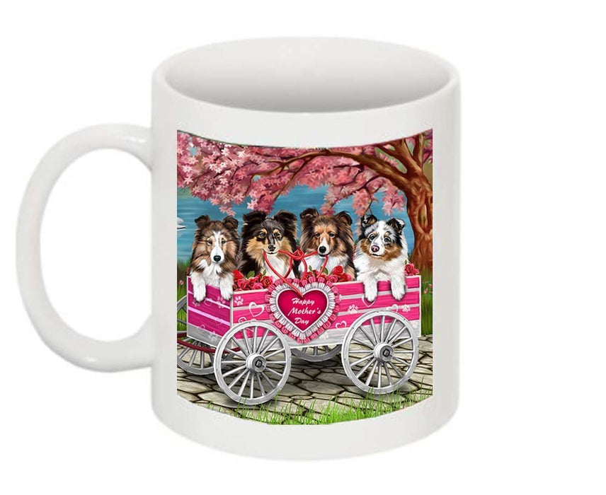 Shelties Dog w/ Puppies Mother's Day Dogs Mug