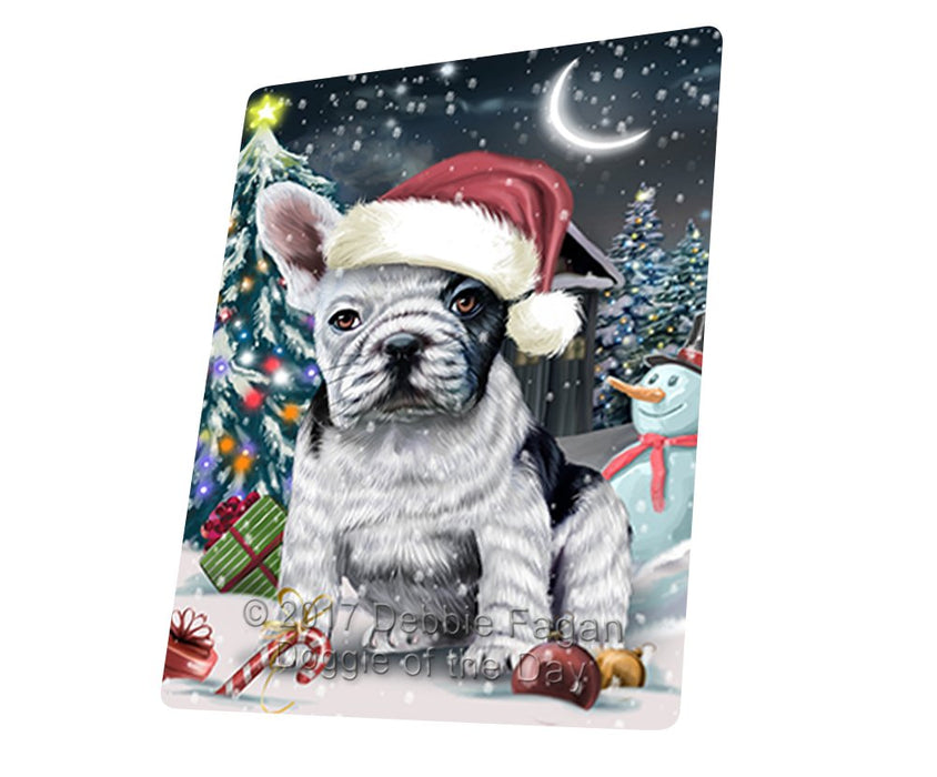Have A Holly Jolly Christmas French Bulldogs Dog In Holiday Background Magnet Mini (3.5" x 2") D065