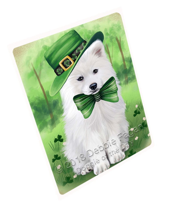St. Patricks Day Irish Portrait Samoyed Dog Tempered Cutting Board C51630