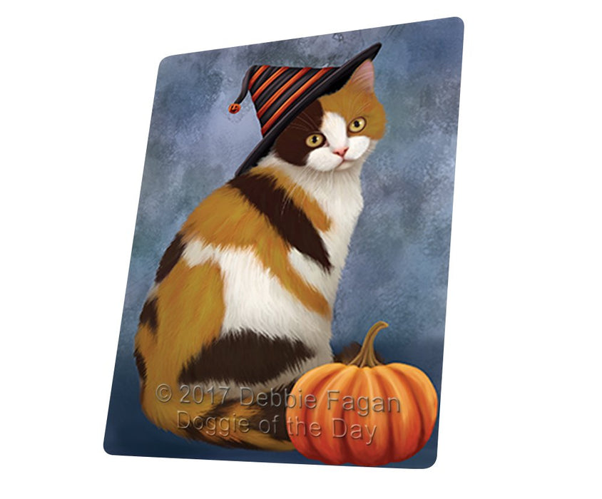 Happy Halloween British Shorthair Cat Wearing Witch Hat With Pumpkin Magnet Mini (3.5" x 2")