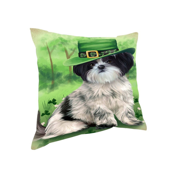 St. Patricks Day Irish Portrait Shih Tzu Dog Pillow PIL52968