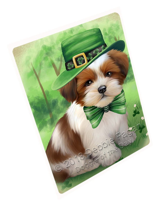 St. Patricks Day Irish Portrait Lhasa Apso Dog Tempered Cutting Board C50358