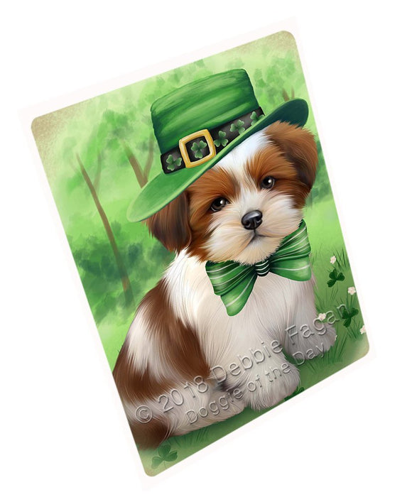 St. Patricks Day Irish Portrait Lhasa Apso Dog Large Refrigerator / Dishwasher Magnet RMAG52716