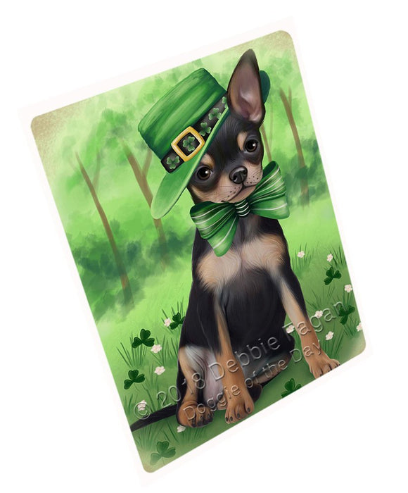 St. Patricks Day Irish Portrait Chihuahua Dog Tempered Cutting Board C50202