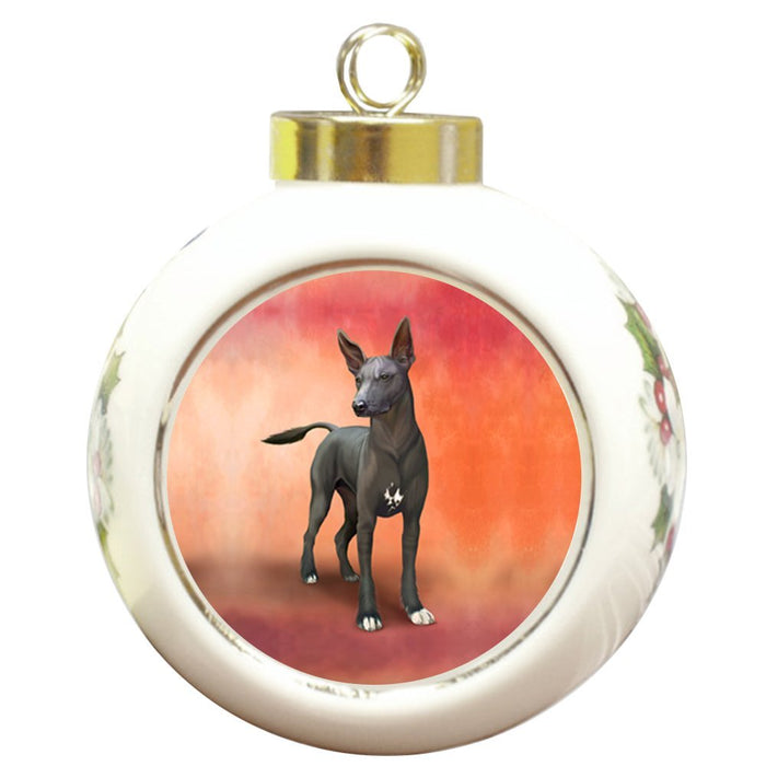 Xoloitzcuintles Dog Round Ceramic Christmas Ornament