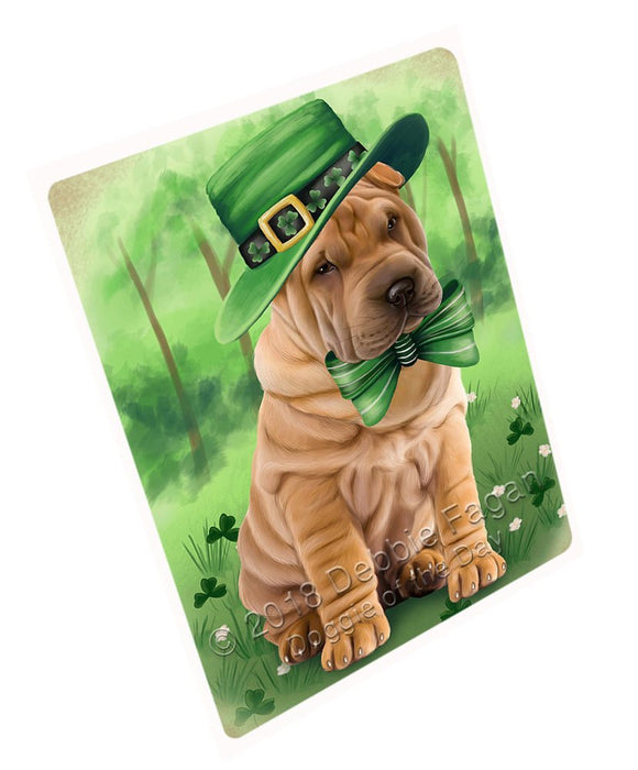 St. Patricks Day Irish Portrait Shar Pei Dog Large Refrigerator / Dishwasher Magnet RMAG55326